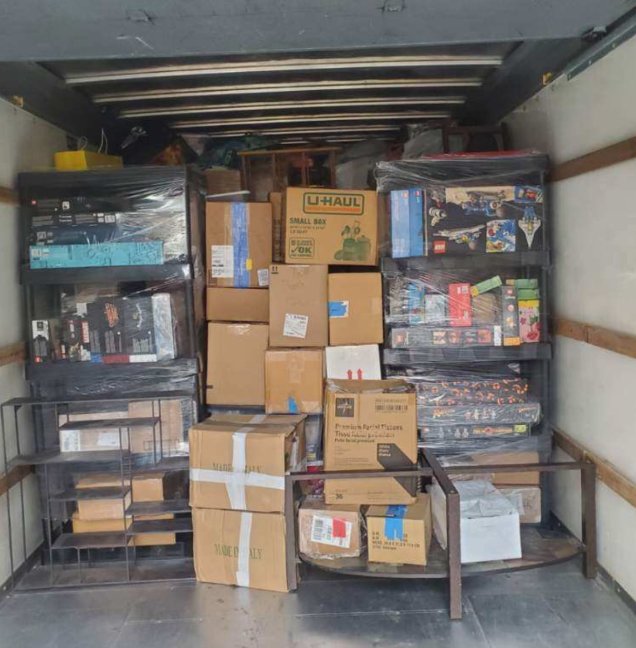 Full truck packed with boxes