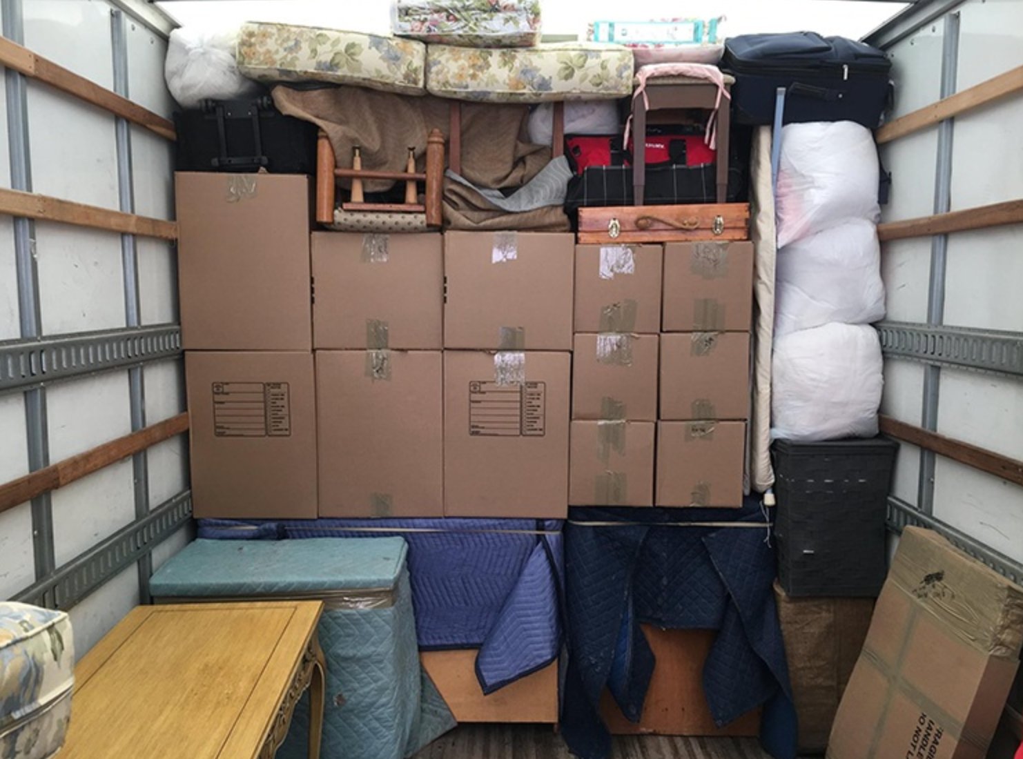 Packed truck with dolly